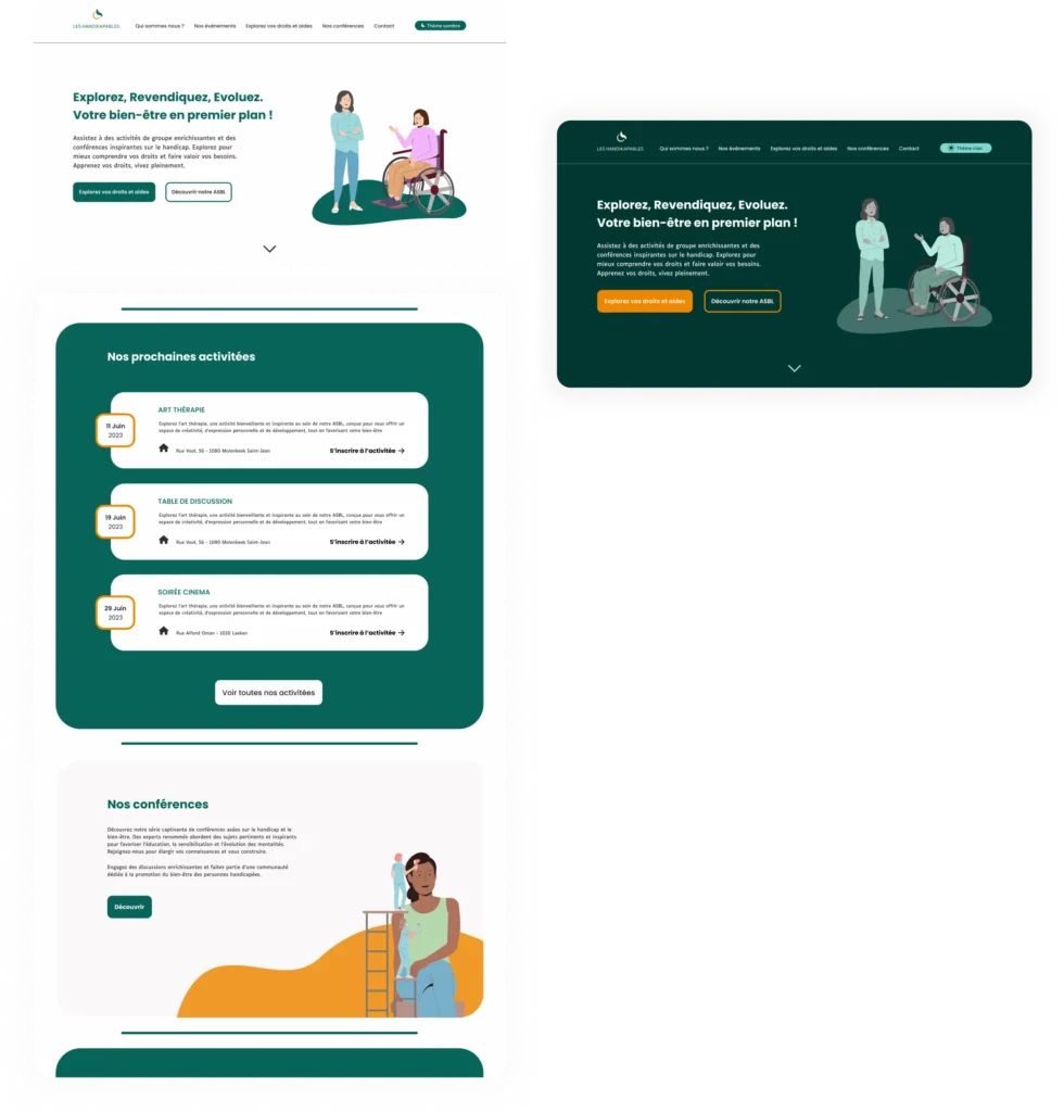 Handikapables home page mockup