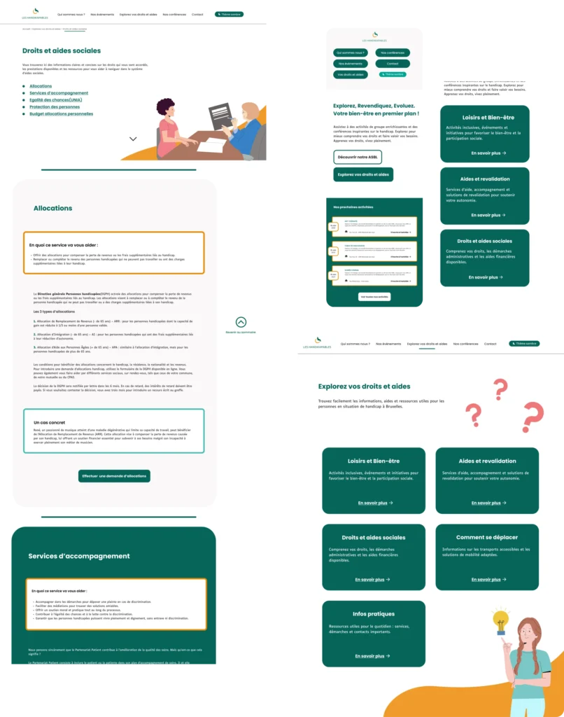 Maquette de la home page et section catégorie