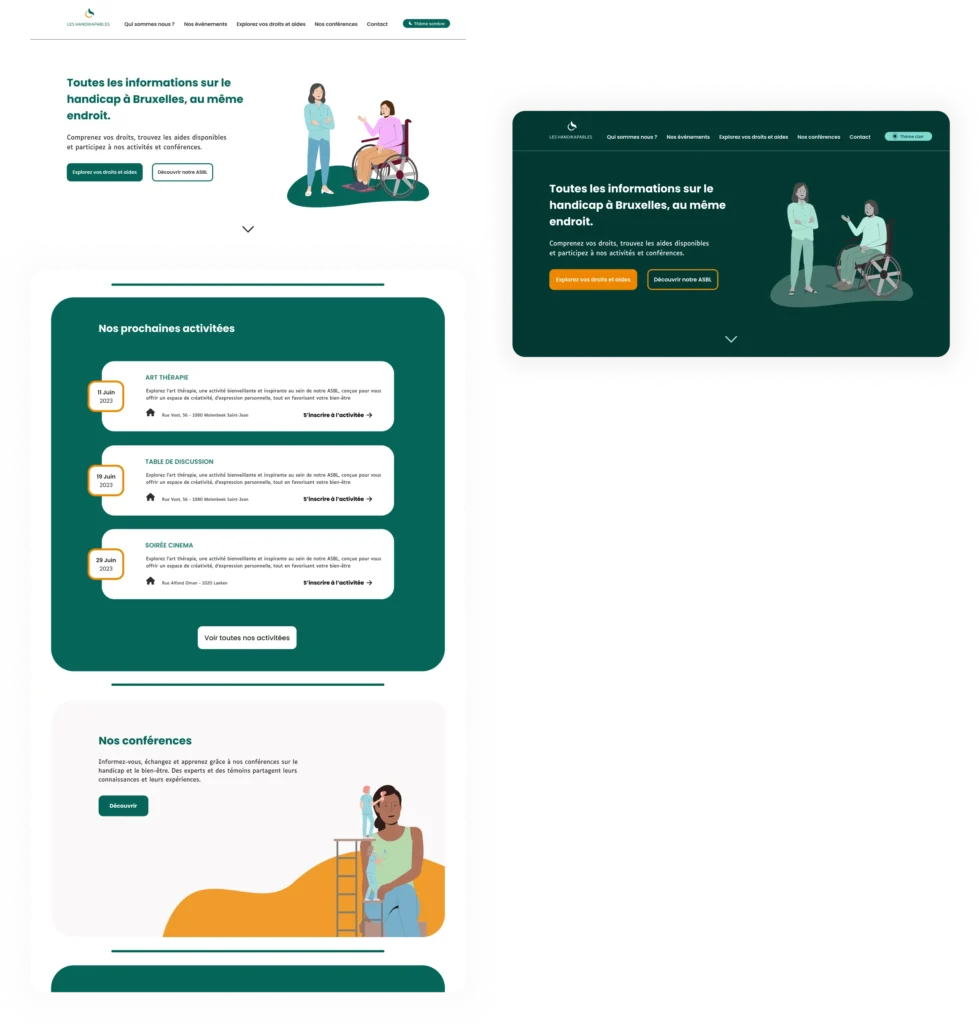 Handikapables home page mockup